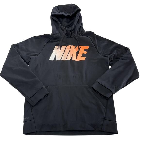 Nike Hoodie Mens Small Black Orange Dri-Fit Sweatshirt Gradient 905647-010 - Picture 1 of 7
